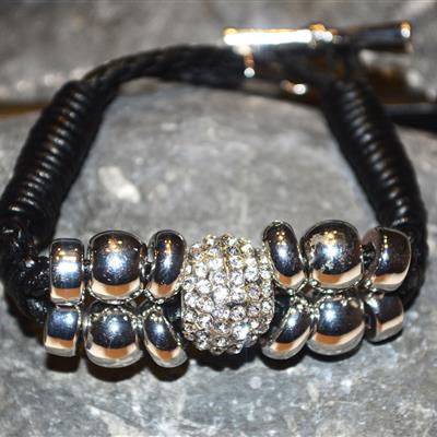 Glitzer-Leder-Armband